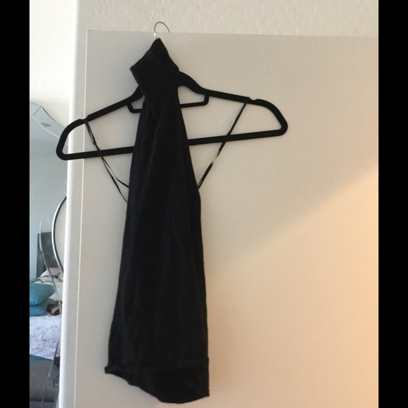 Black Cashmere Halter Sweater