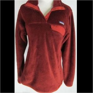 burgundy women's Patagonia fleece