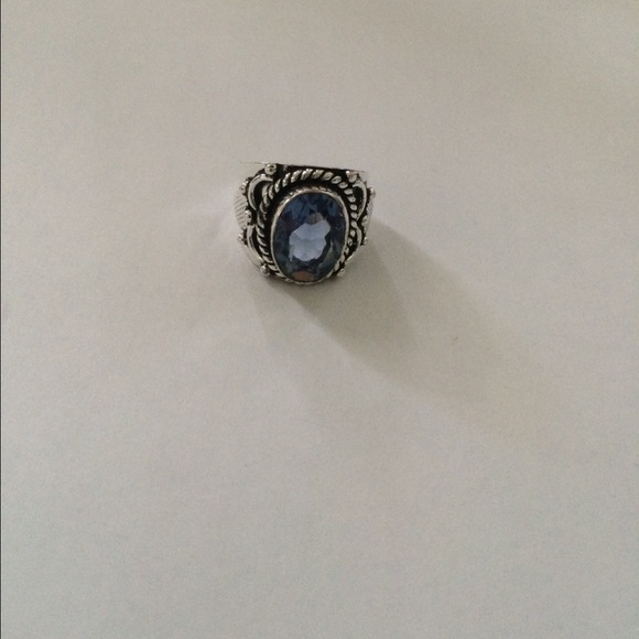 🎀STERLING SILVER 🎀 HANDMADE 🎀 BLUE TOPAZ - Picture 2 of 8