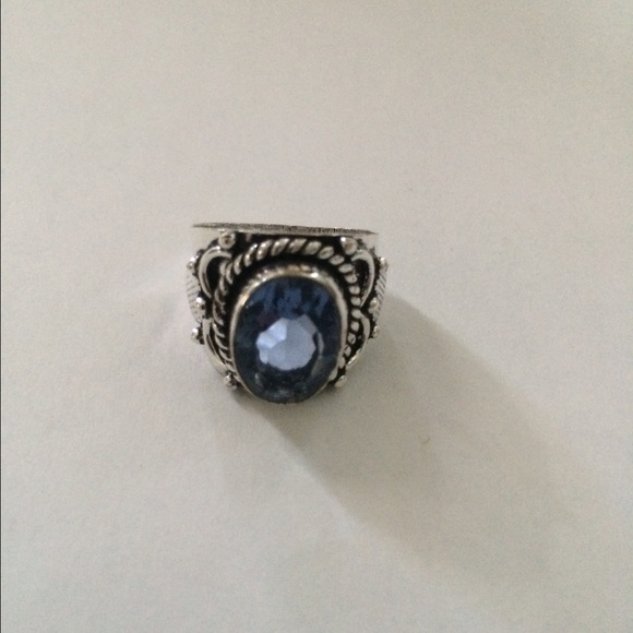 🎀STERLING SILVER 🎀 HANDMADE 🎀 BLUE TOPAZ - Picture 4 of 8