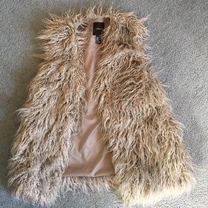 Gray Faux Fur Vest