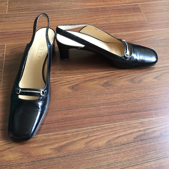 *sale* Authentic Vintage Gucci Leather Slingbacks - Picture 2 of 4