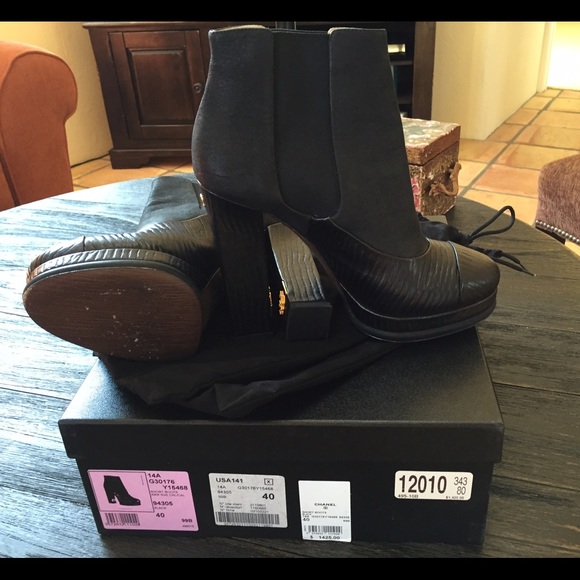 Authentic Chanel booties in a euro size 40 (US 9).