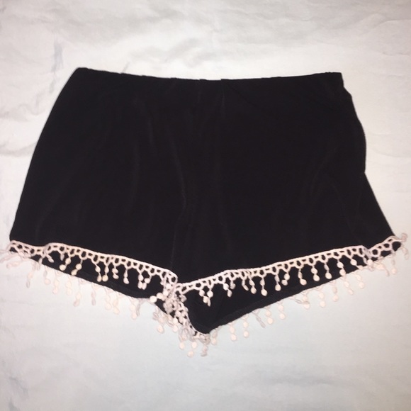 Black high rise flowy shorts
