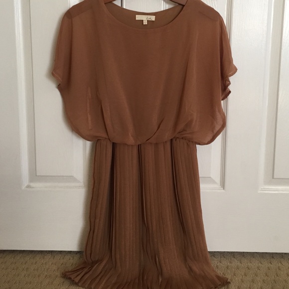 Semi sheer pleated bottom dress