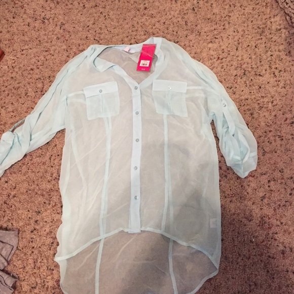 Sheer light blue blouse