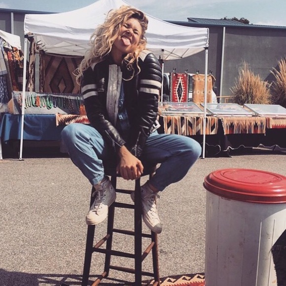 Vintage leather moto jacket
