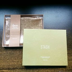 NIB West Elm gold zipper case