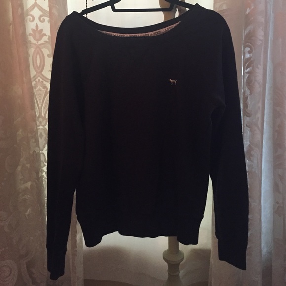 PINK Victoria's Secret Black Crewneck
