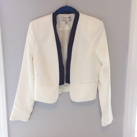 White Blazer with Black Detail