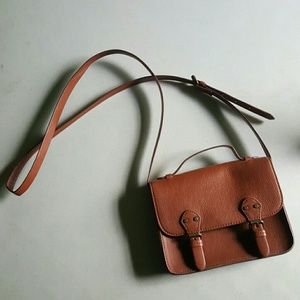 Dark leather crossbody bag