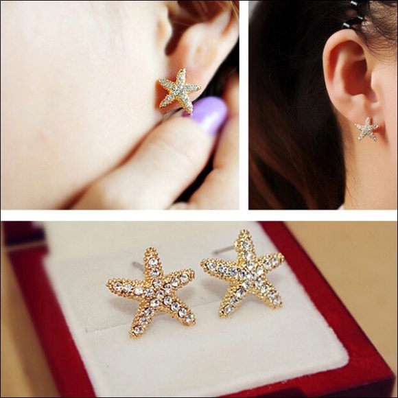 NWT Gold Starfish Earrings