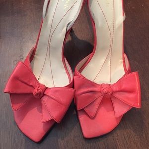 Kate Spade sling back heels 9.5 deep coral