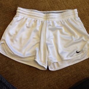 White NIKE Dry Fir Athletic Shorts