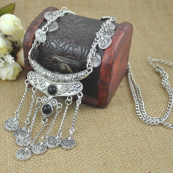 NWT Boho Chic Coin Statement Necklace - Picture 2 of 2