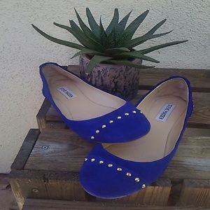 Blue and Gold Steve Madden Flats