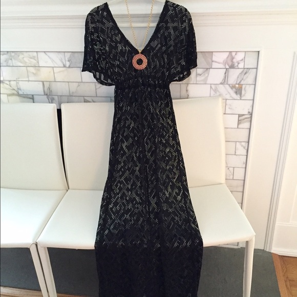 NWOT Sheer black lace coverup. Sz S. Never worn