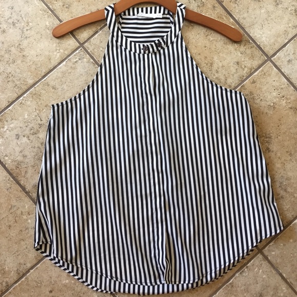 Striped sleeveless blouse