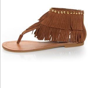 Steve Madden Klingee Fringe Cuffed Thong Sandal