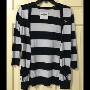 Black and White Striped Cardigan