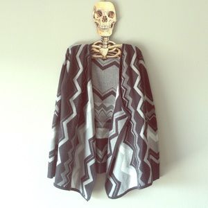 Grey Chevron wrap cardigan S 4 6