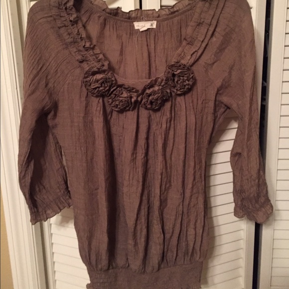 Brown gauze blouse