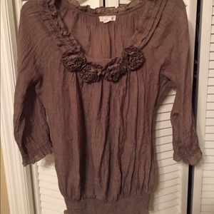 Brown gauze blouse