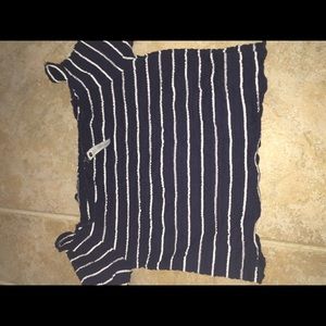 Cotton on blue & white off shoulder crop top