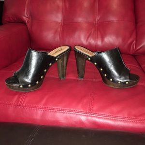 Candie's peep toe clogs