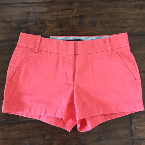 Never worn pink j crew chino shorts