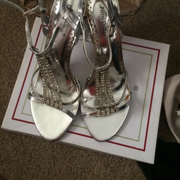 Silver high heels