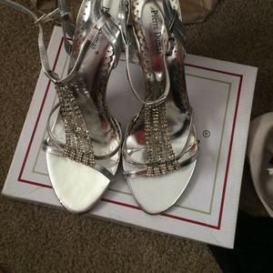 Silver high heels