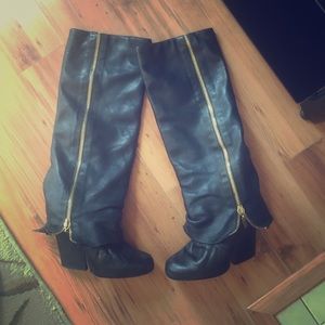 Rock boots with gold zipper from Lf