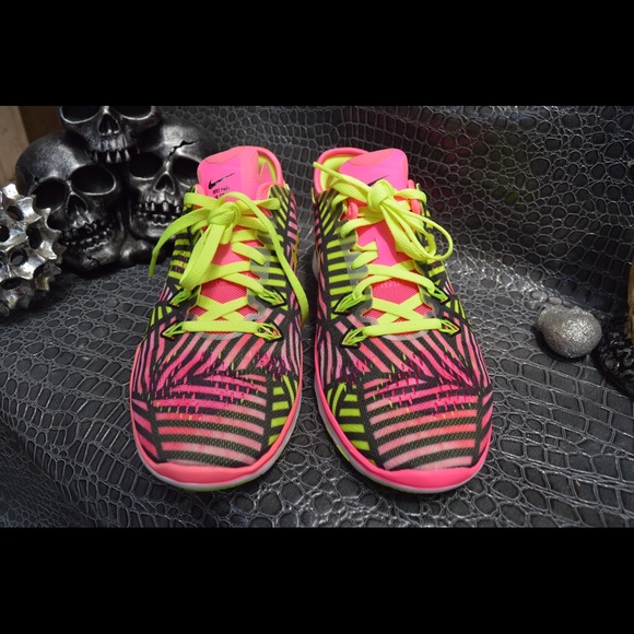 NEW nike free tr fit 5 pink yellow - Picture 5 of 6