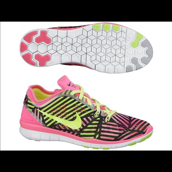 NEW nike free tr fit 5 pink yellow - Picture 2 of 6
