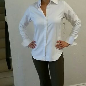 *REDUCED* Pink Tartan white button down shirt