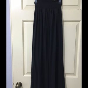 Plain Black Maxi Skirt