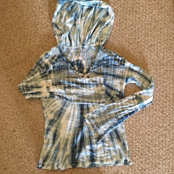 Prana Turquoise Tie Die Hoodie