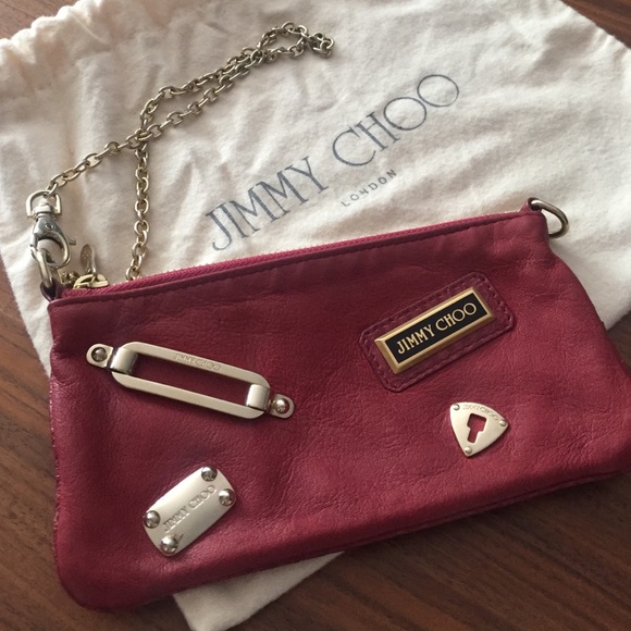 Authentic Jimmy Choo leather clutch. Free 💍