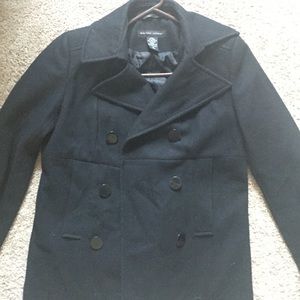 Banana Republic black wool pea coat
