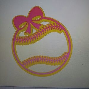 3inch softball vinyl decal