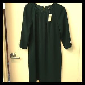 Ann Taylor - Green 3/4 sleeve sheath dress
