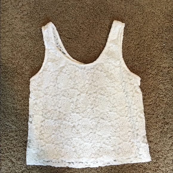 White lace tank top