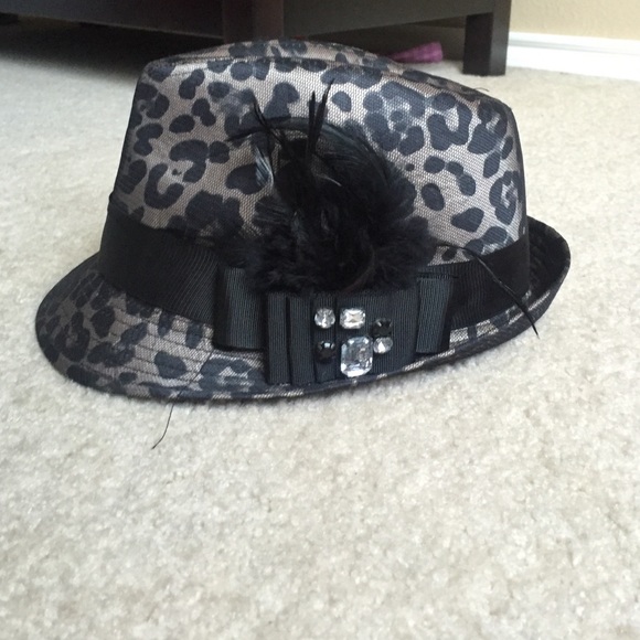 Leopard print fedora hat