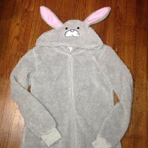 Hooded rabbit onesie