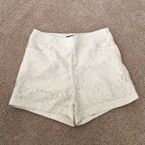 NWT High waist cream lace shorts