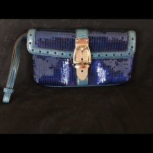 Gucci Blue Sequin Clutch