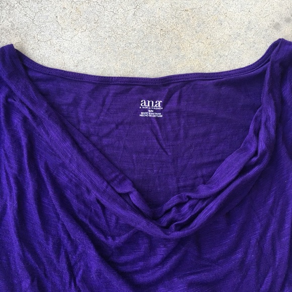A.n.a. Purple Draped Neckline Blouse - Picture 2 of 2
