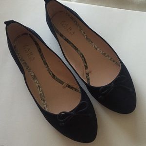Zara flats navy blue