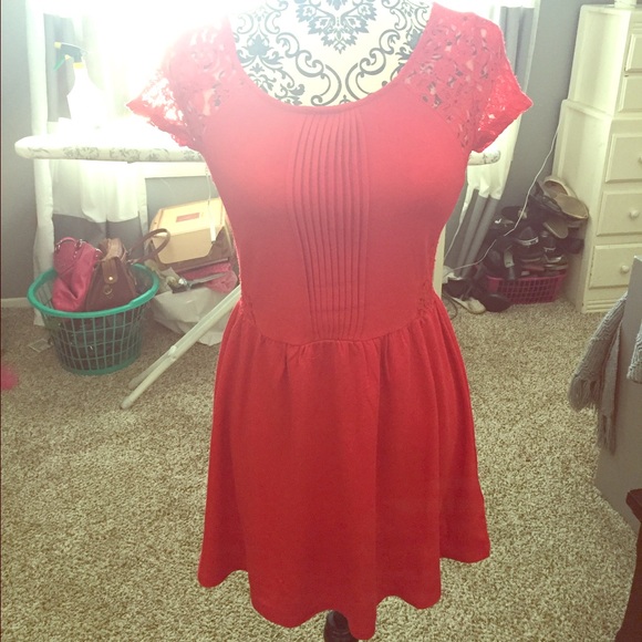 Red lace H&M sun dress